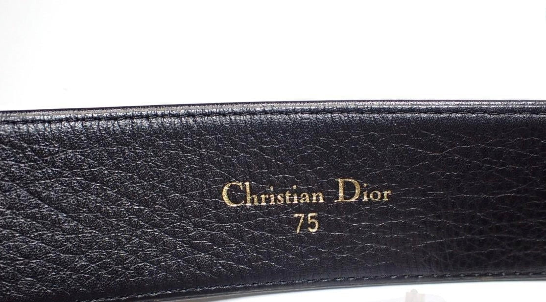 Vintage Christian Dior Black Leather Belt