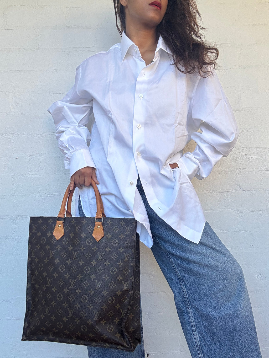Louis Vuitton Monogram Sac Plat Tote Handbag