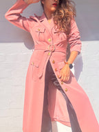 Long Spring Coat - Dusty Pink
