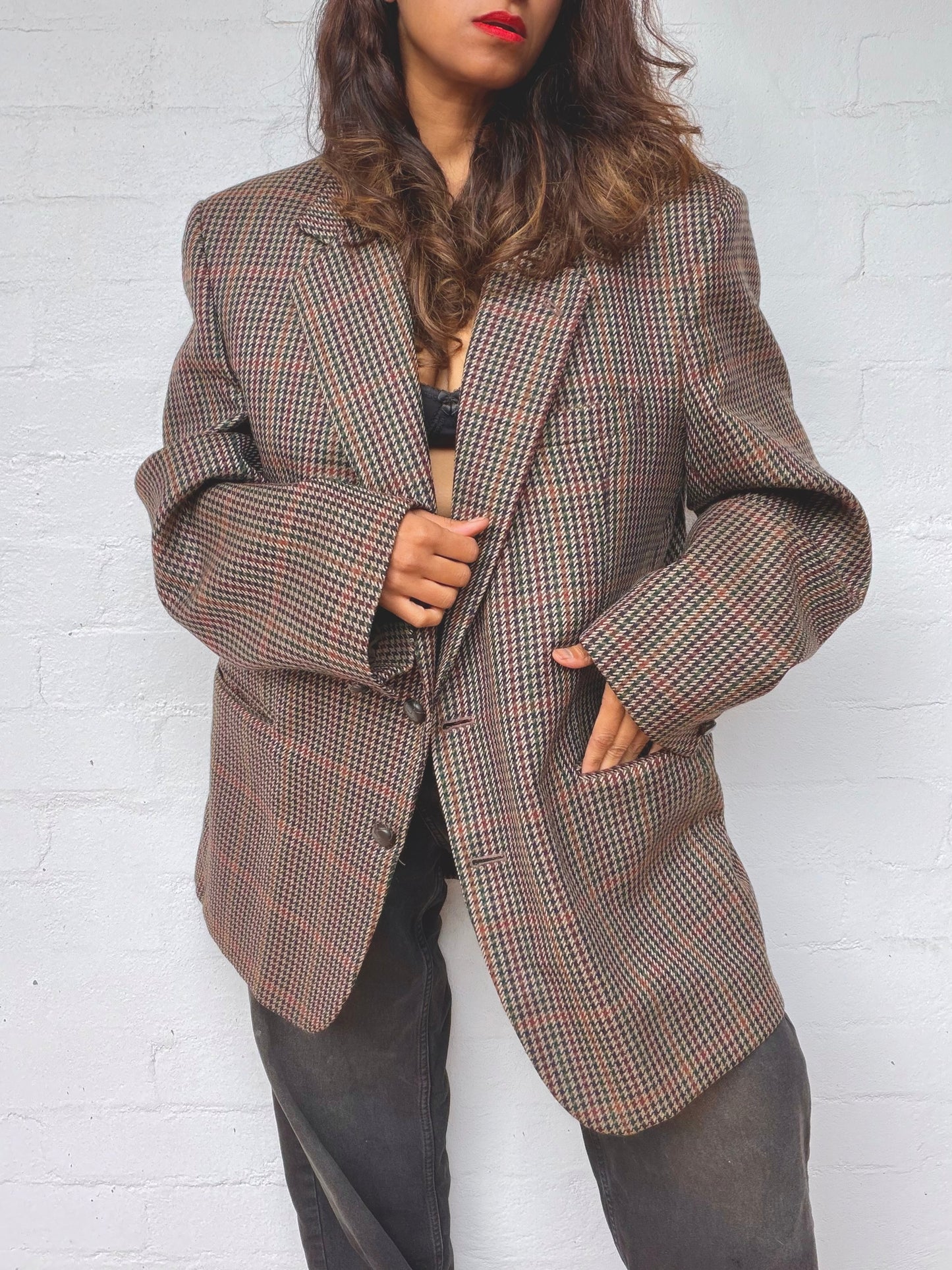 Vintage Wool Plaid Blazer