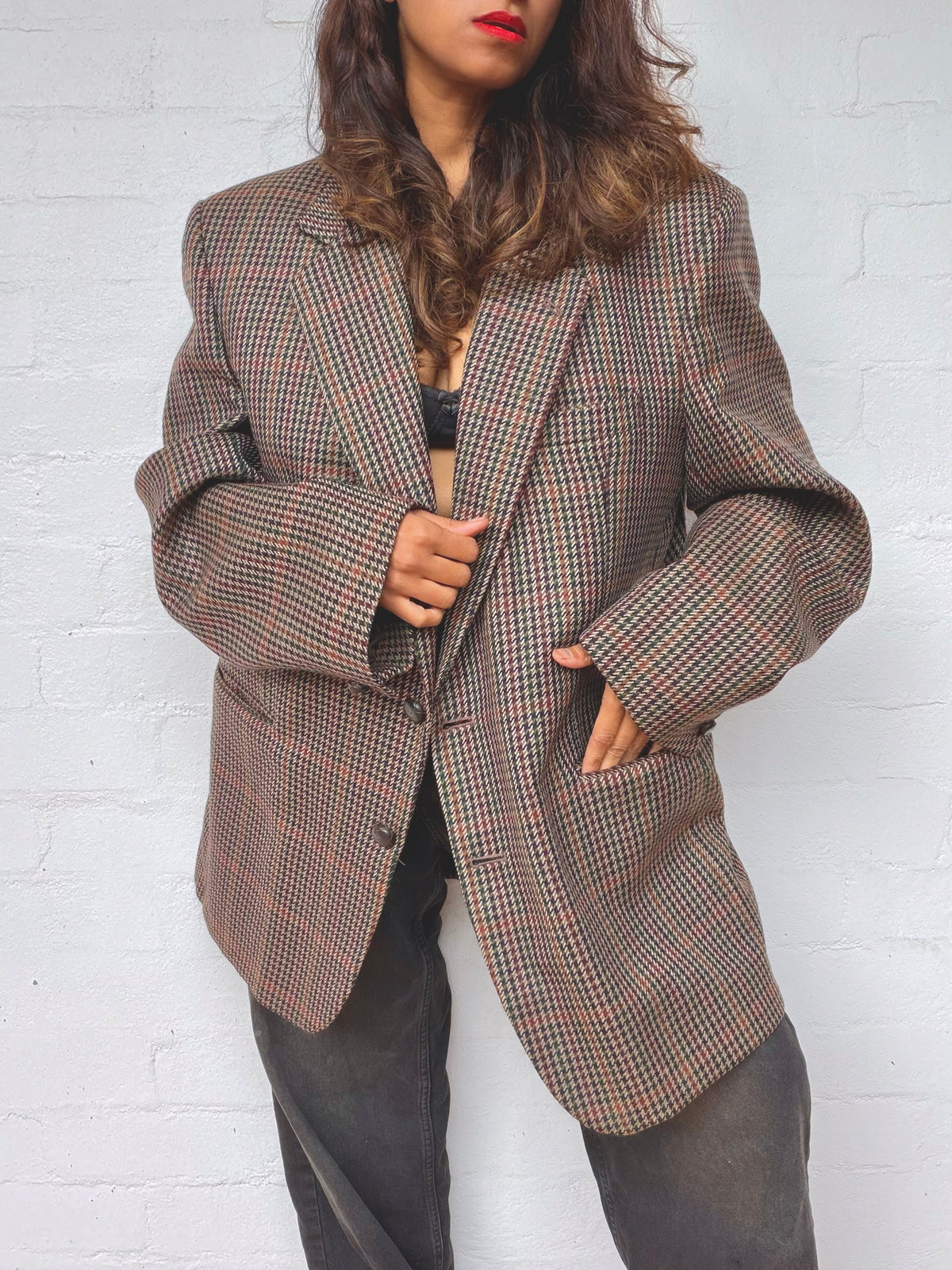 Vintage Wool Plaid Blazer