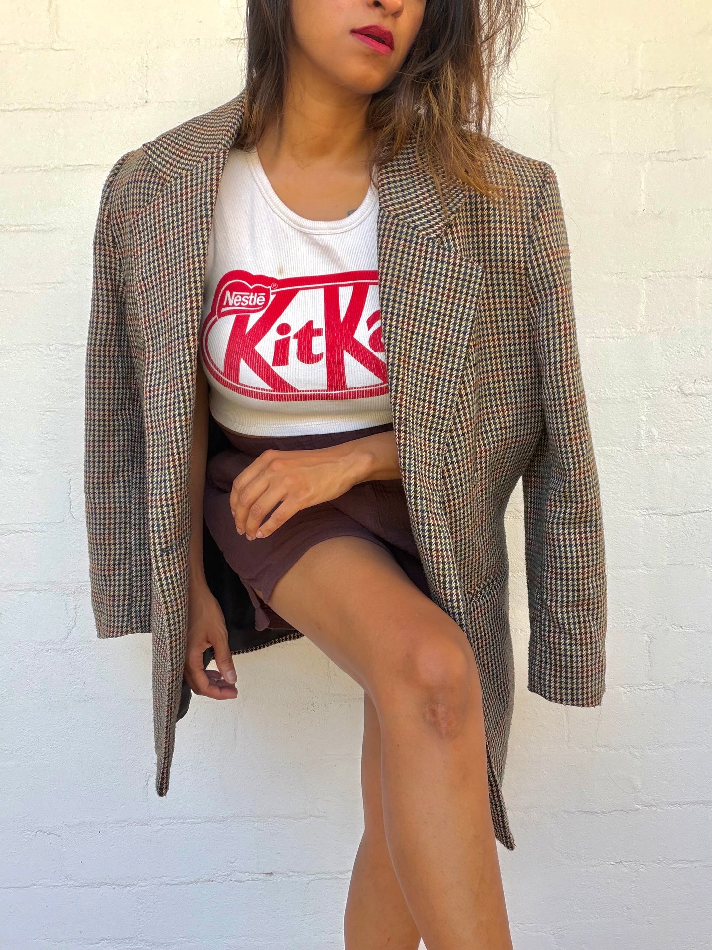 Vintage Wool Plaid Blazer