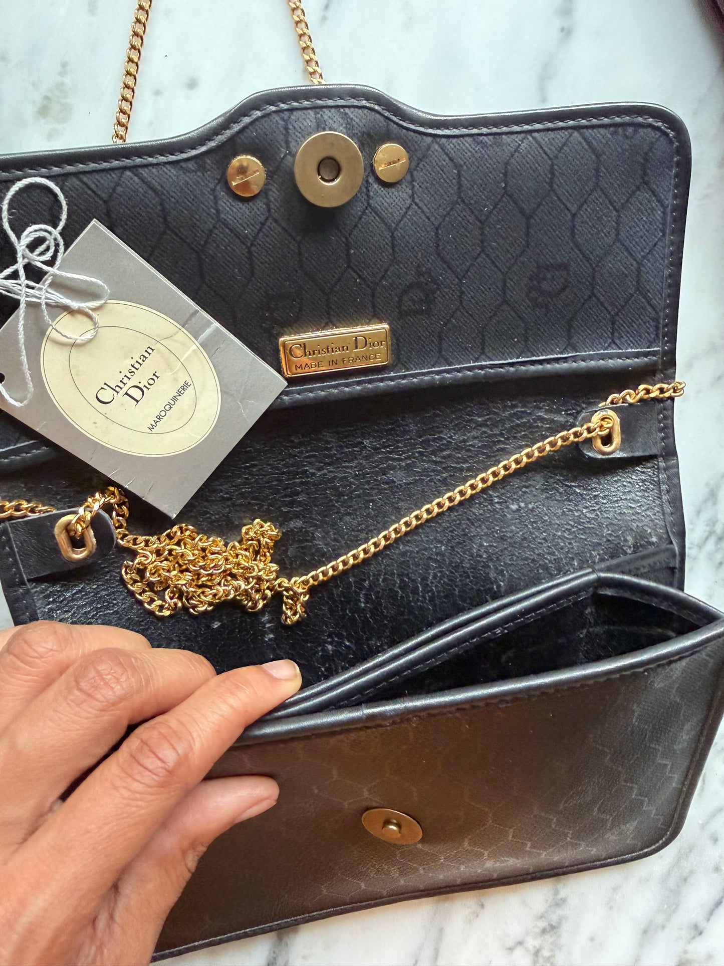 Vintage Christian Dior Honeycomb Leather Bag