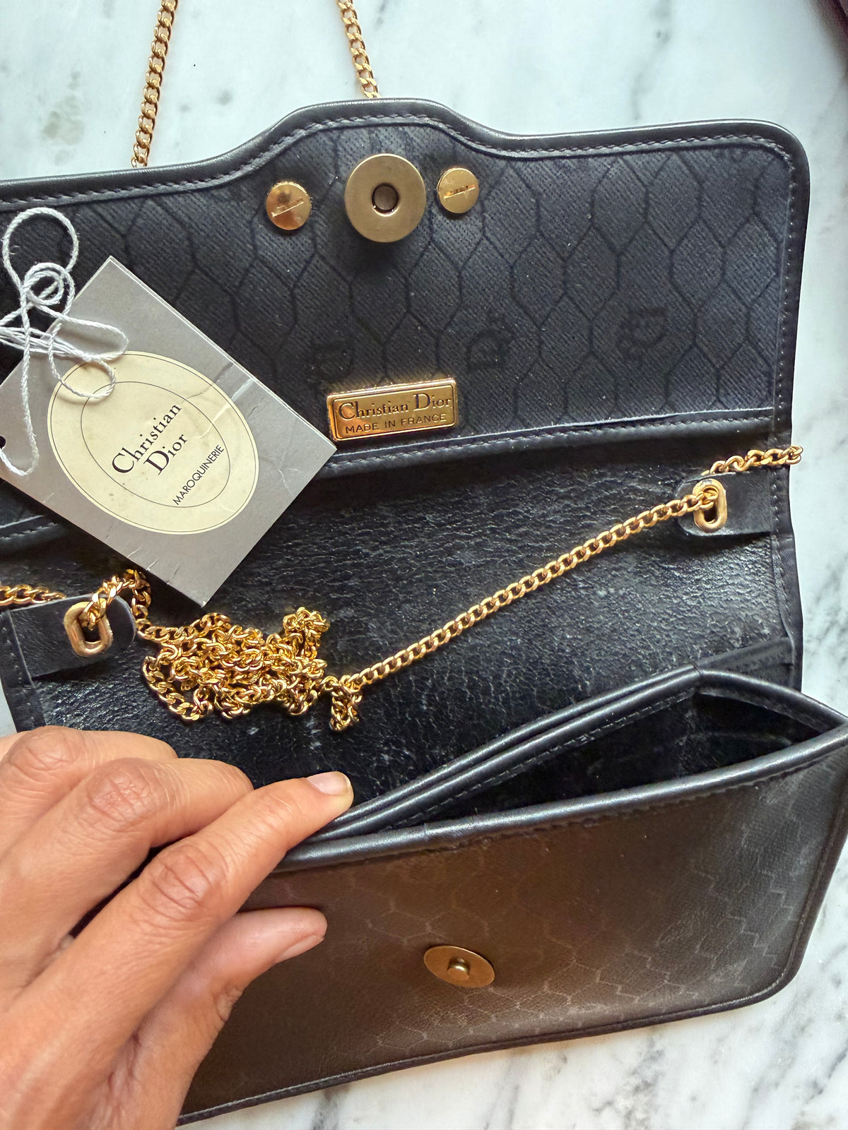 Vintage Christian Dior Honeycomb Leather Bag