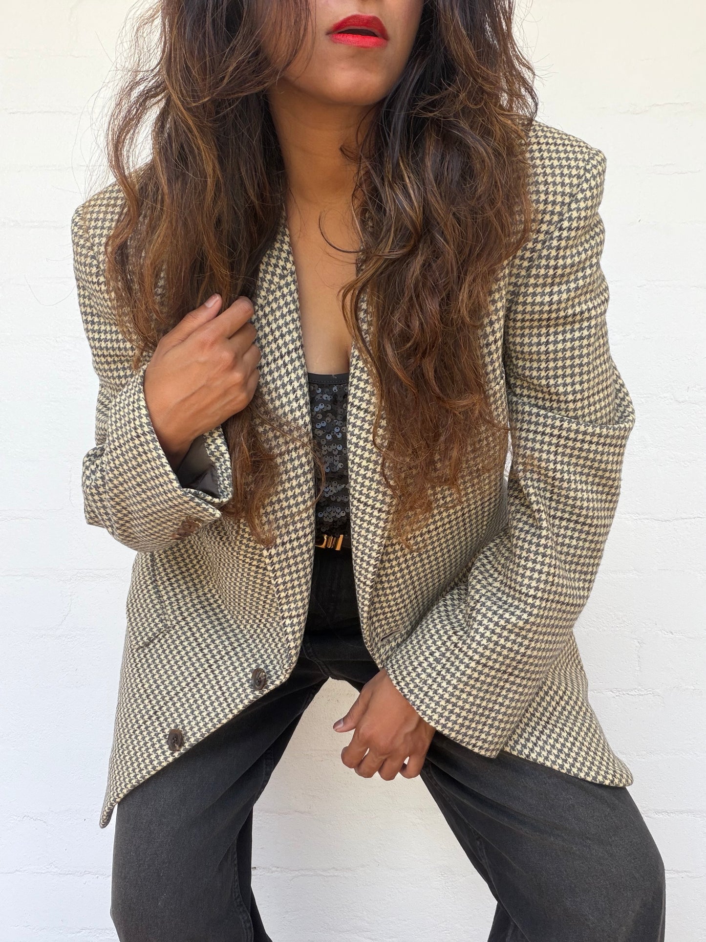 Vintage Christian Dior Houndstooth Blazer