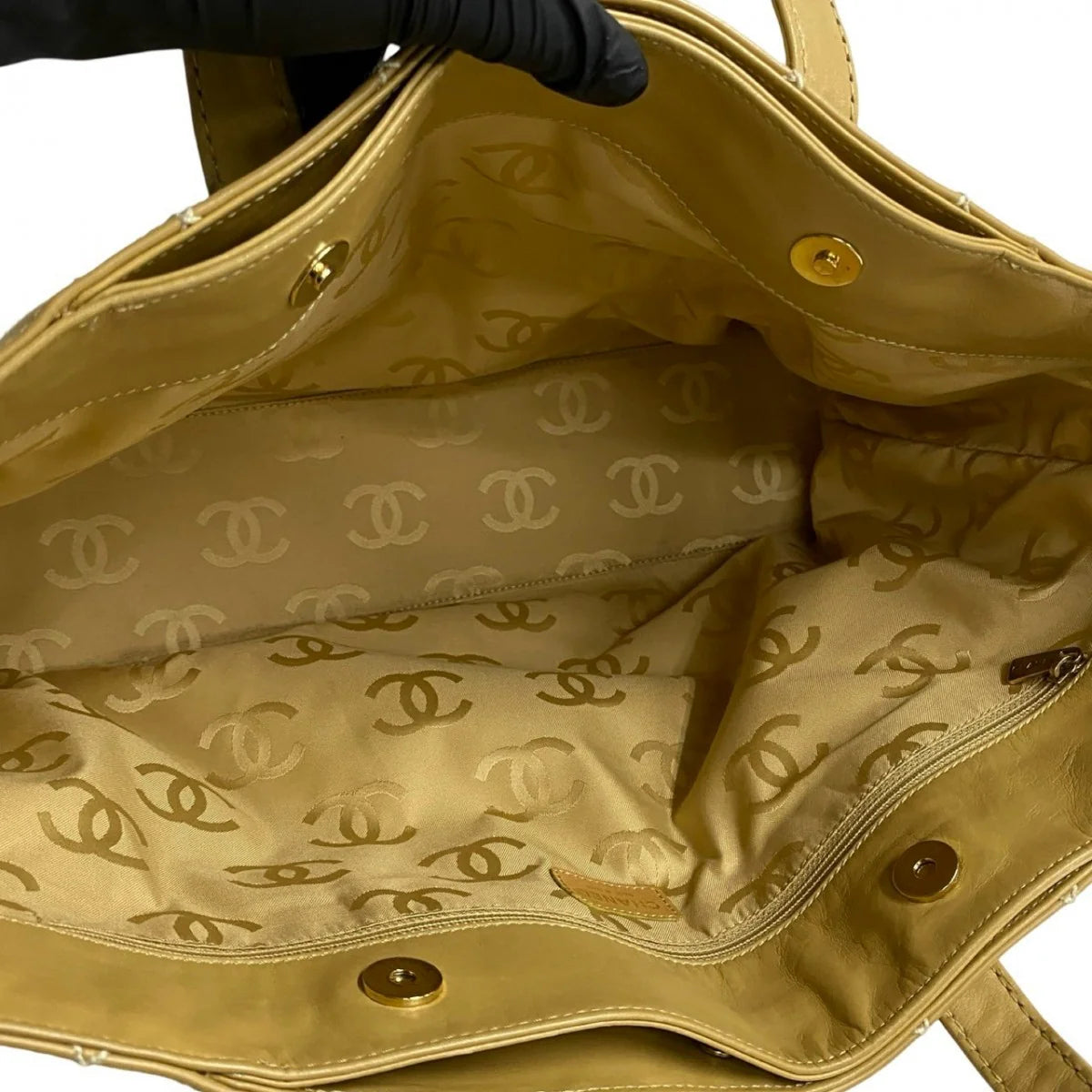 Chanel COCO Mark Wild stitch Tote Bag - Tan