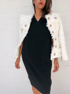 White Bouclé Tailored Jacket