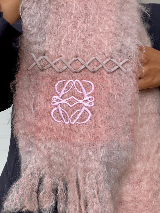 LOEWE Anagram Mohair Scarf - Pink