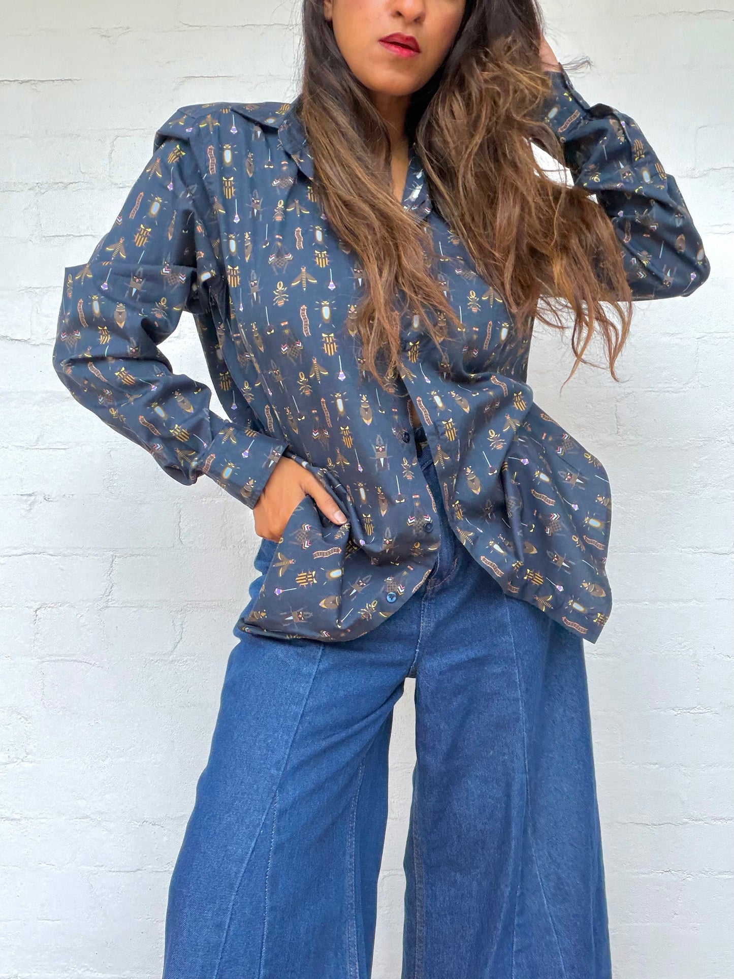 Rare Fendi Cotton Shirt - Bug Print