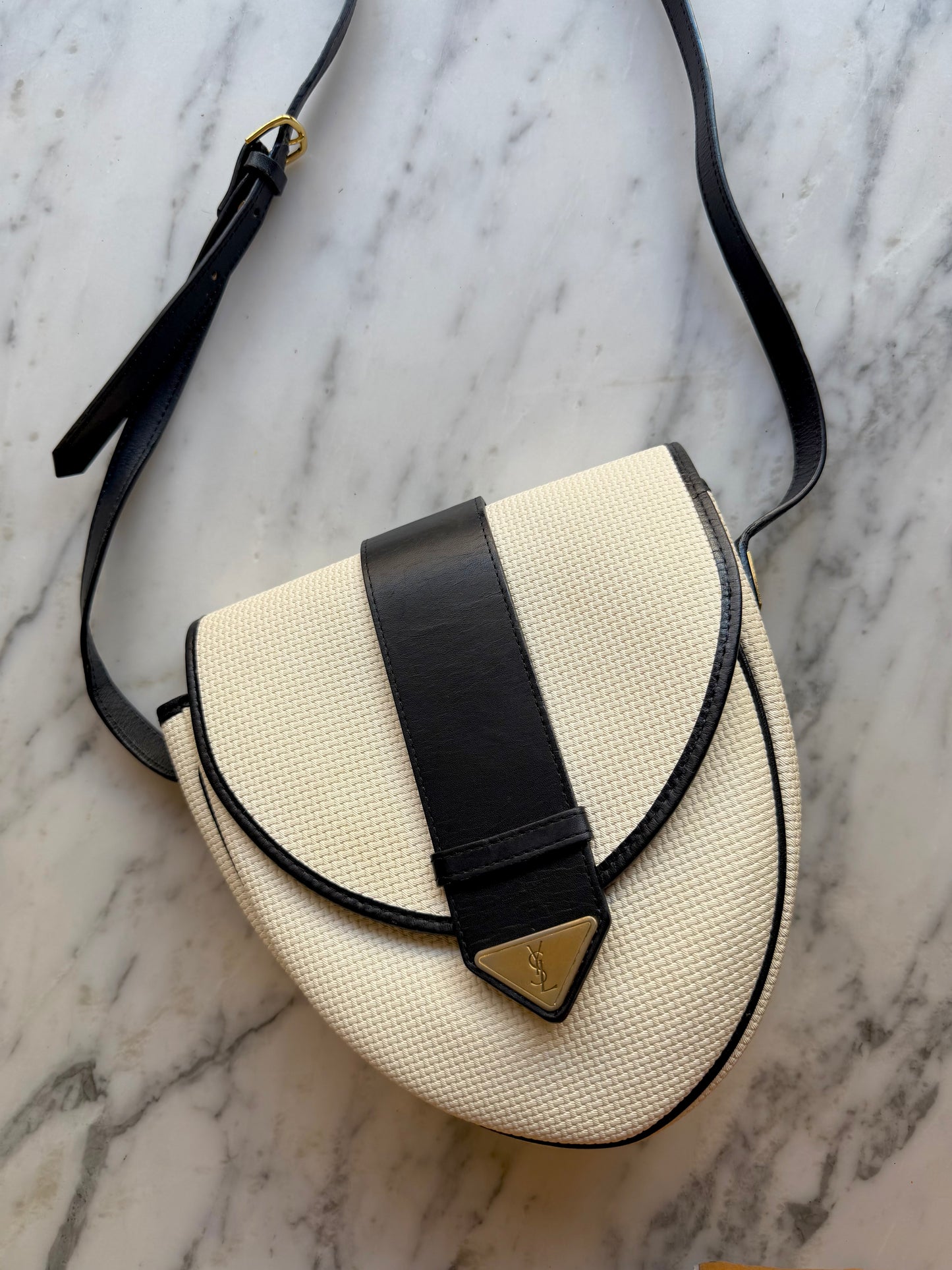 Vintage SAINT LAURENT Canvas Crossbody Bag
