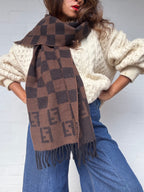 Vintage Fendi Wool Scarf - Dark Brown