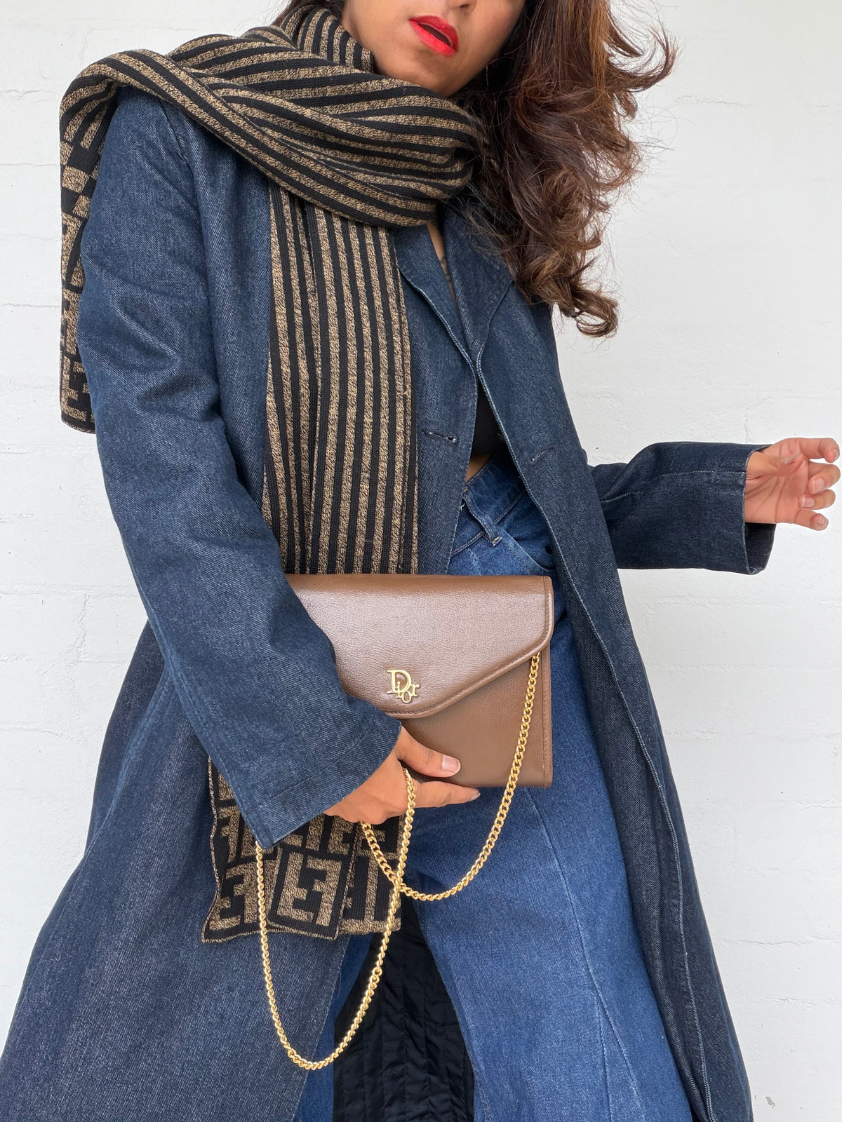 Rare Vintage Christian Dior Leather Bag - Brown