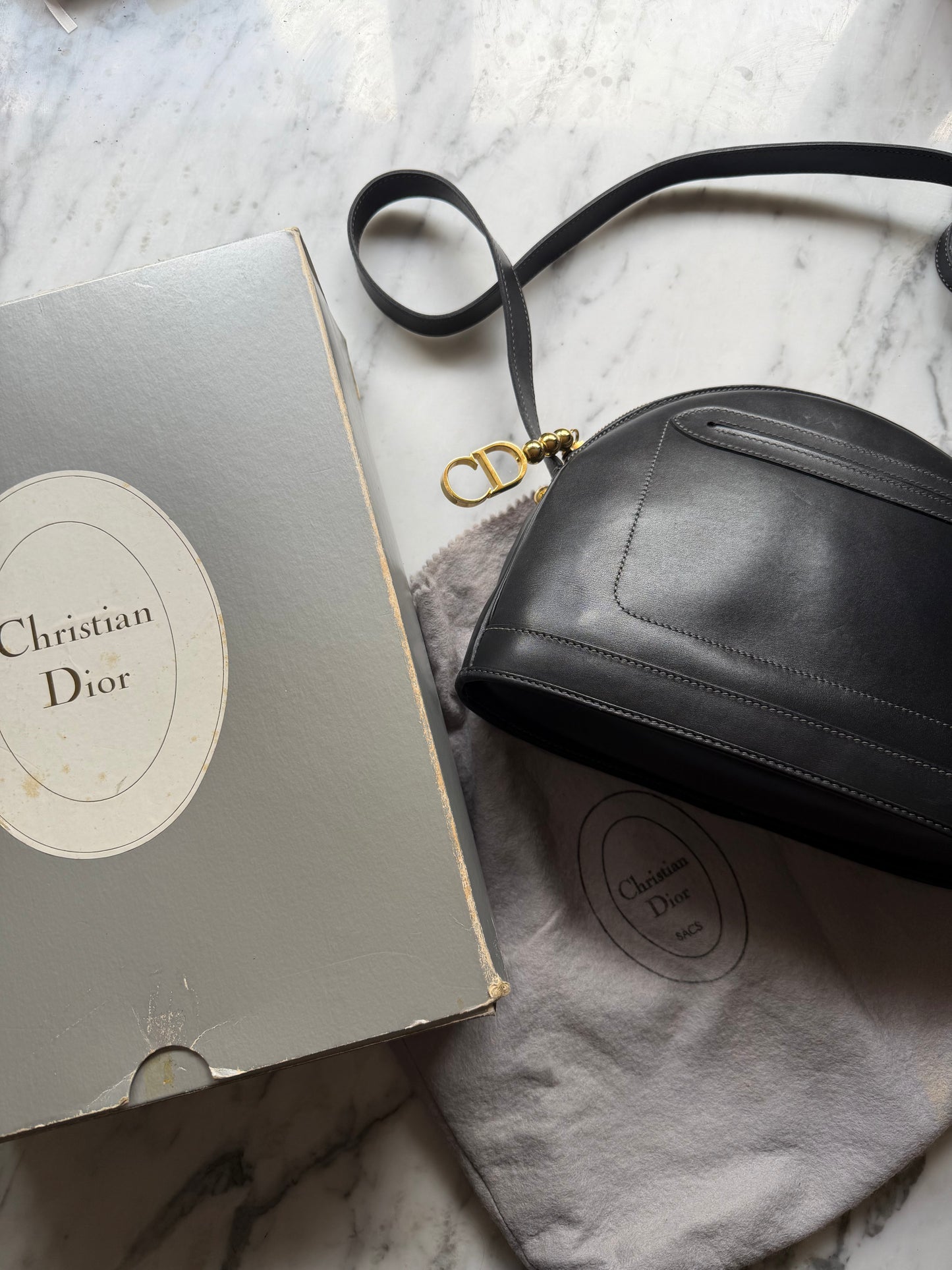 Vintage Dior Leather Bag With Box