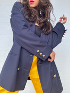 Vintage Jaeger Wool Blazer - Navy