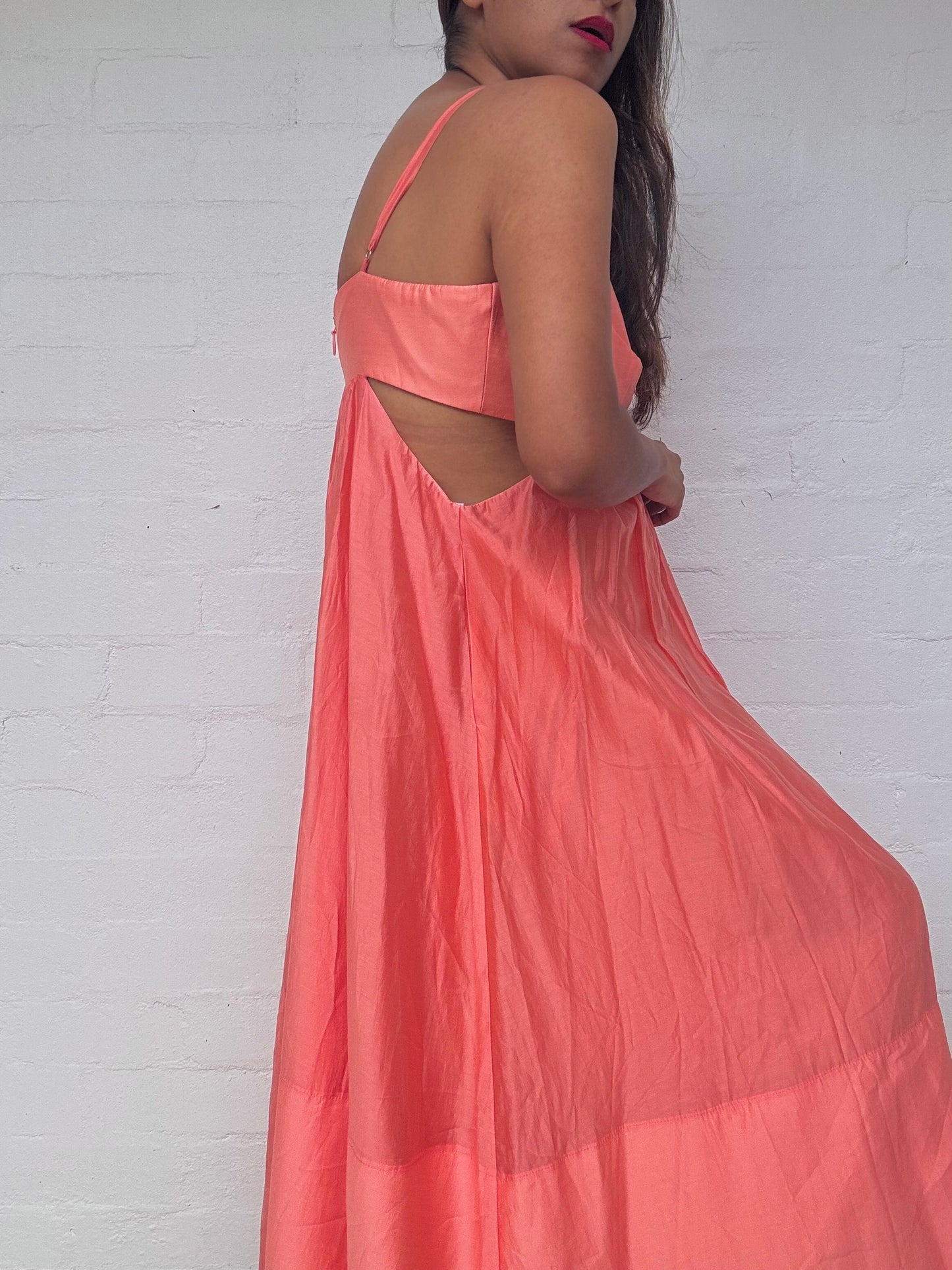 BNWT Sheike Grace Maxi Dress In Peach / Coral