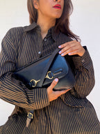 Vintage Céline Horsebit Leather Shoulder Bag