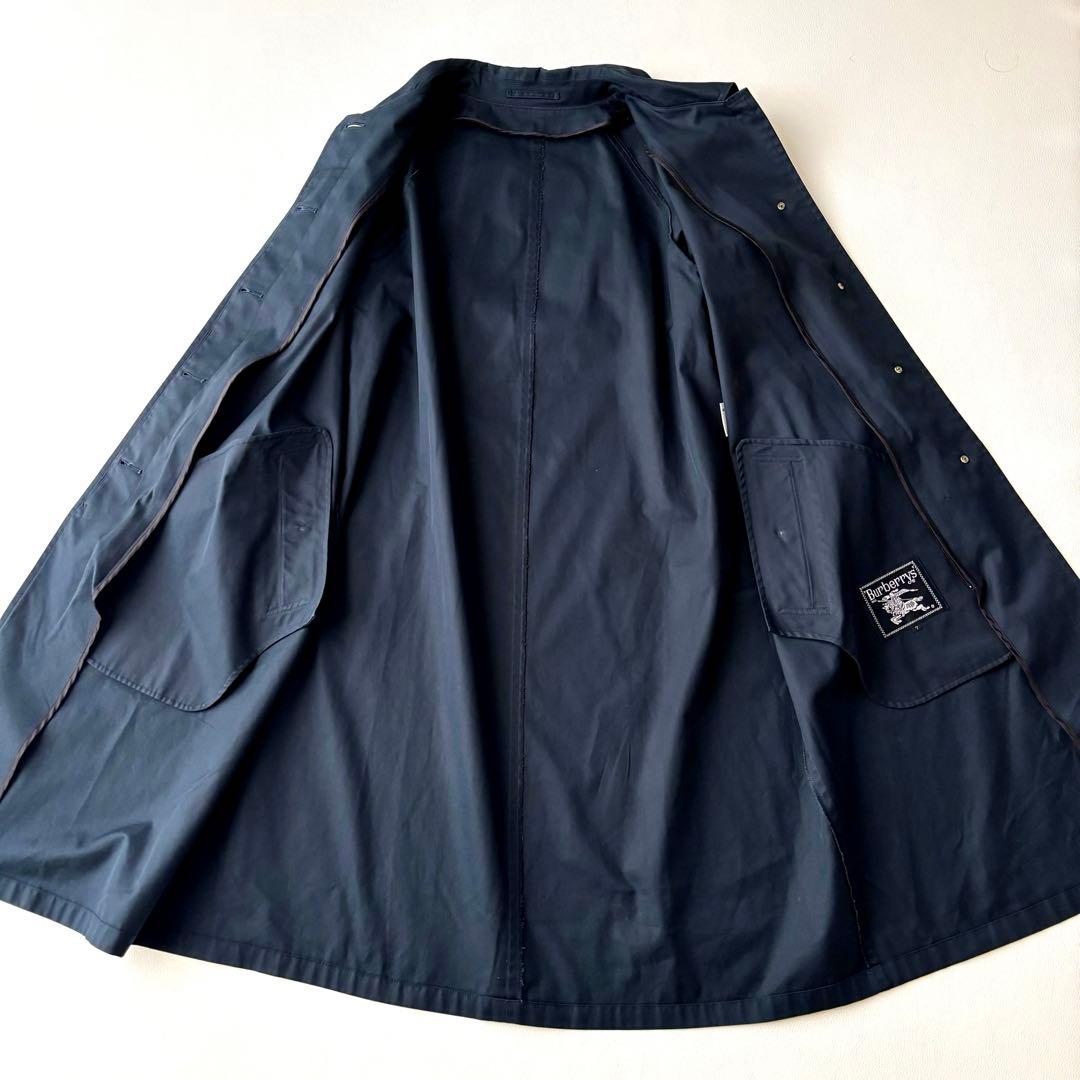 Burberry Balmacaan Trench Coat With Detachable Quilted Lining - Navy