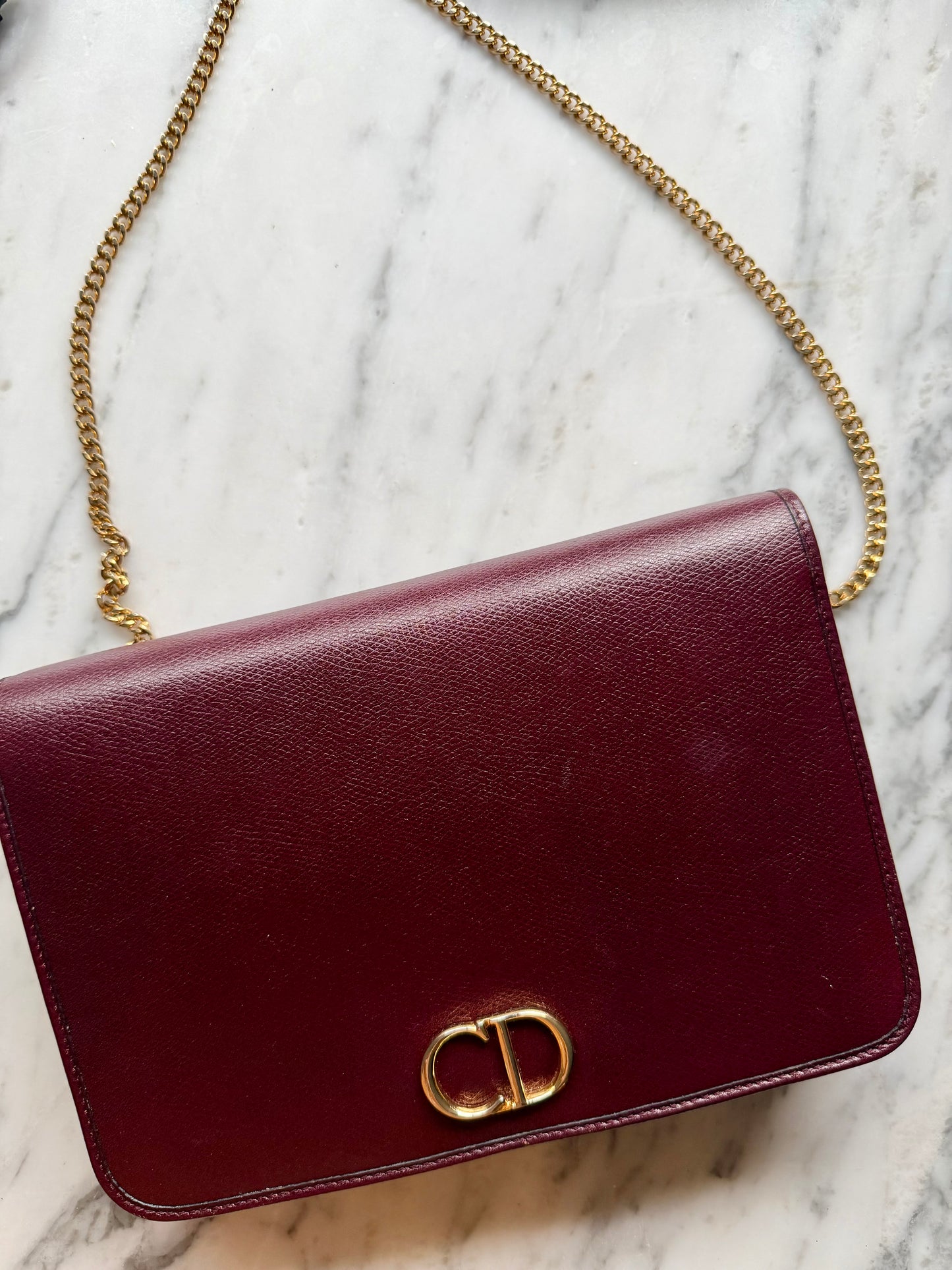 Vintage Christian Dior Leather Bag - Bordeaux