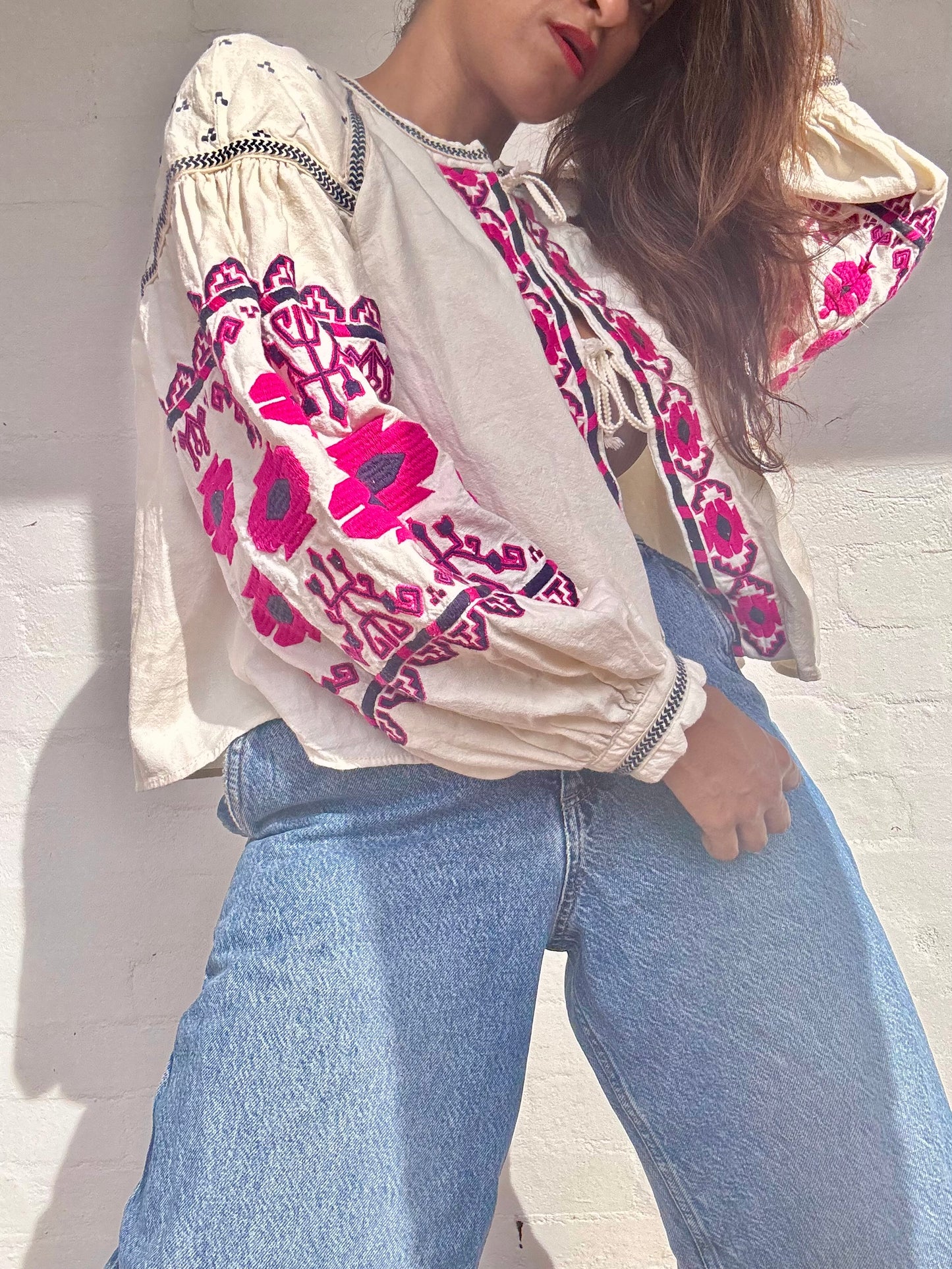 Free People Embroidered Blouse