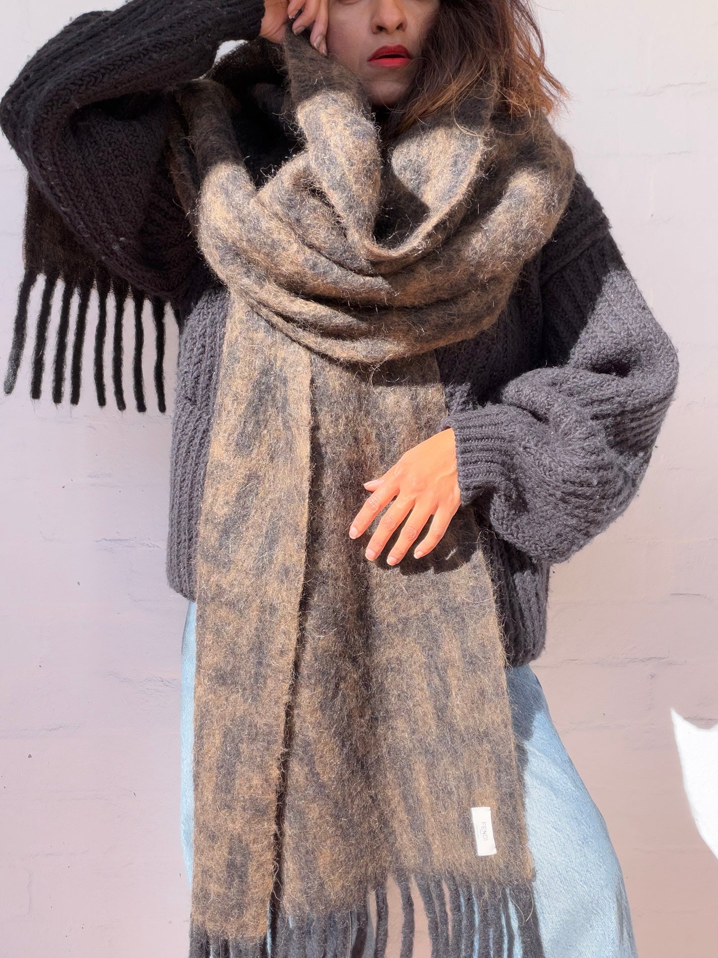Vintage Fendi Wool Scarf / Shawl