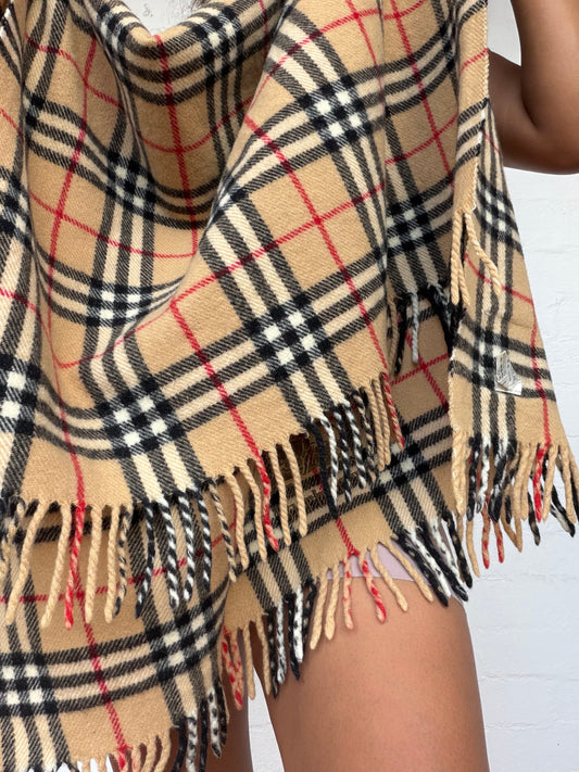 Authentic Burberry Wool Over The Knee Blanket