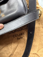 Vintage Celine Horse Carriage Leather Shoulder Bag - Black