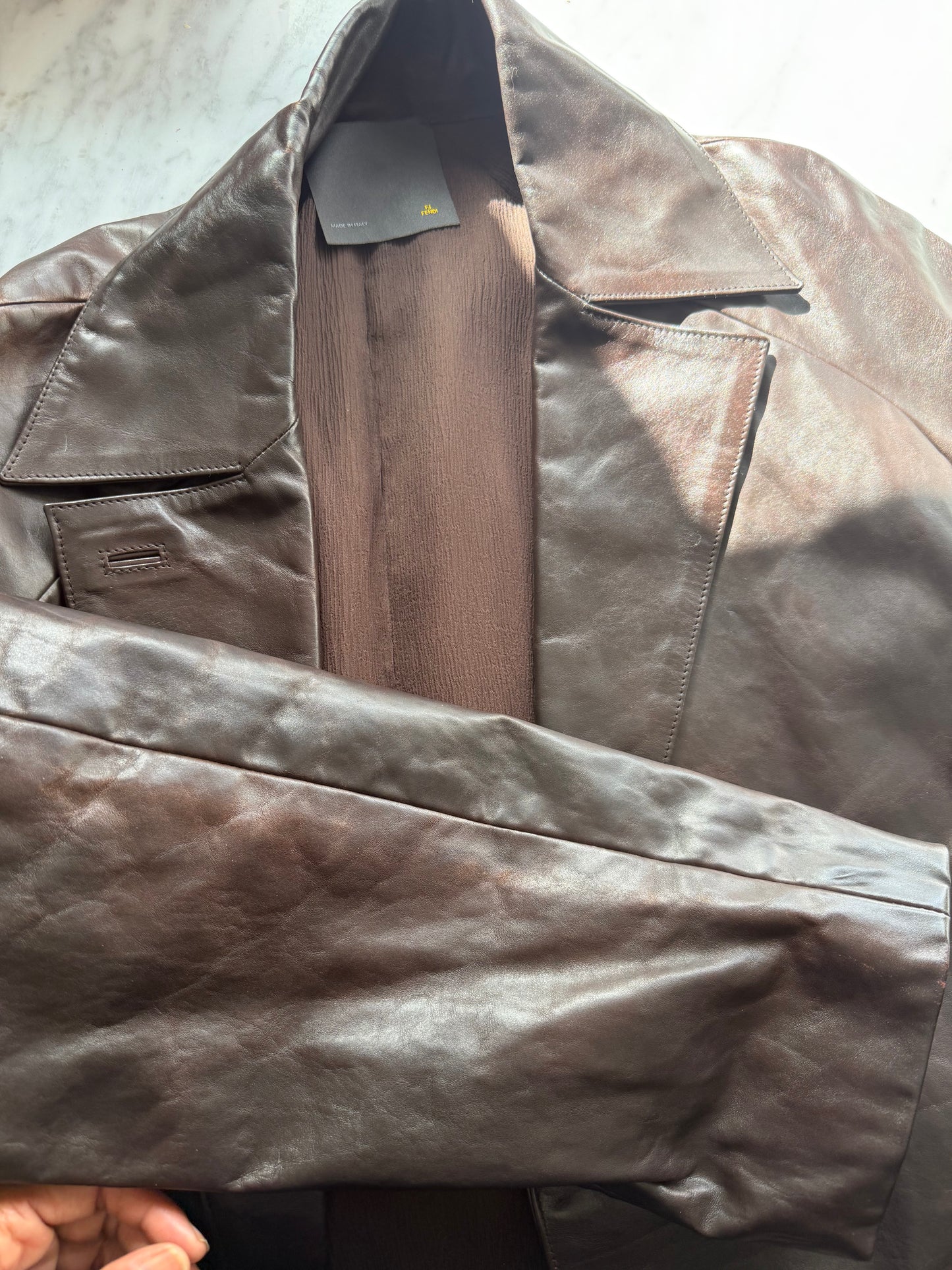 Fendi Leather Coat - Chocolate Brown