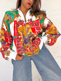 Vintage Printed Bomber Jacket