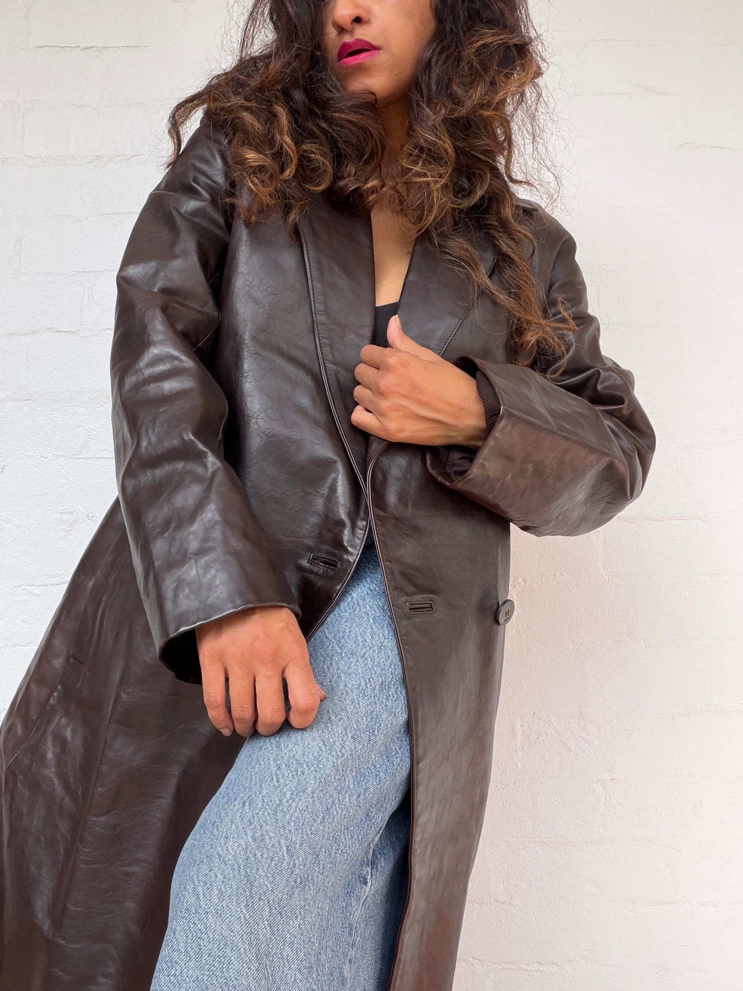 Fendi Leather Coat - Chocolate Brown