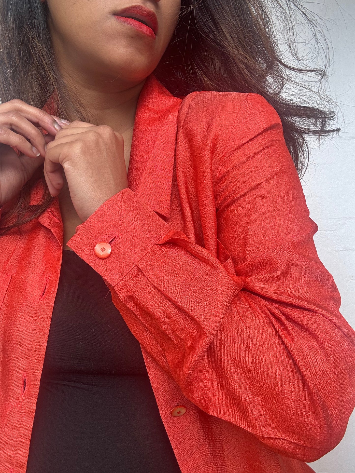 Vintage Fendi Silk Shirt - Orange