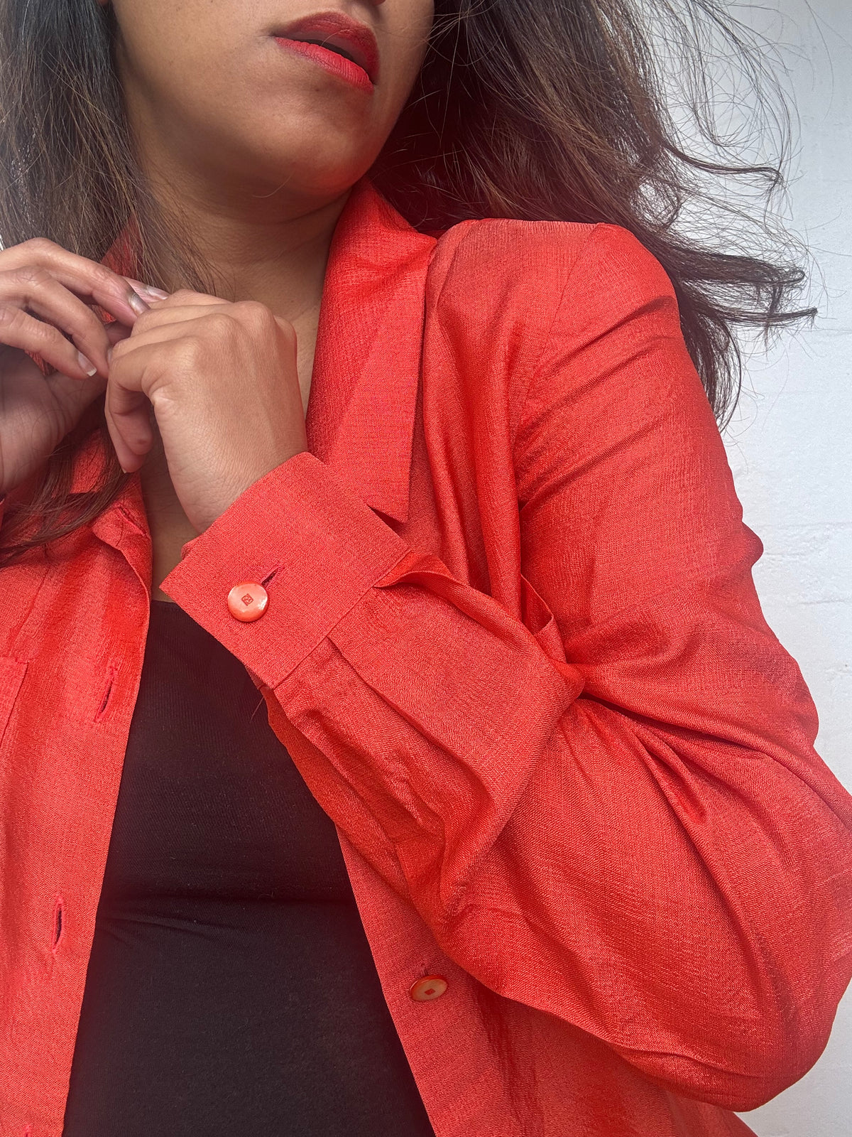 Vintage Fendi Silk Shirt - Orange