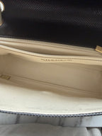 Vintage Chanel Coco Mark Perforated Leather Bicolour Flap Bag