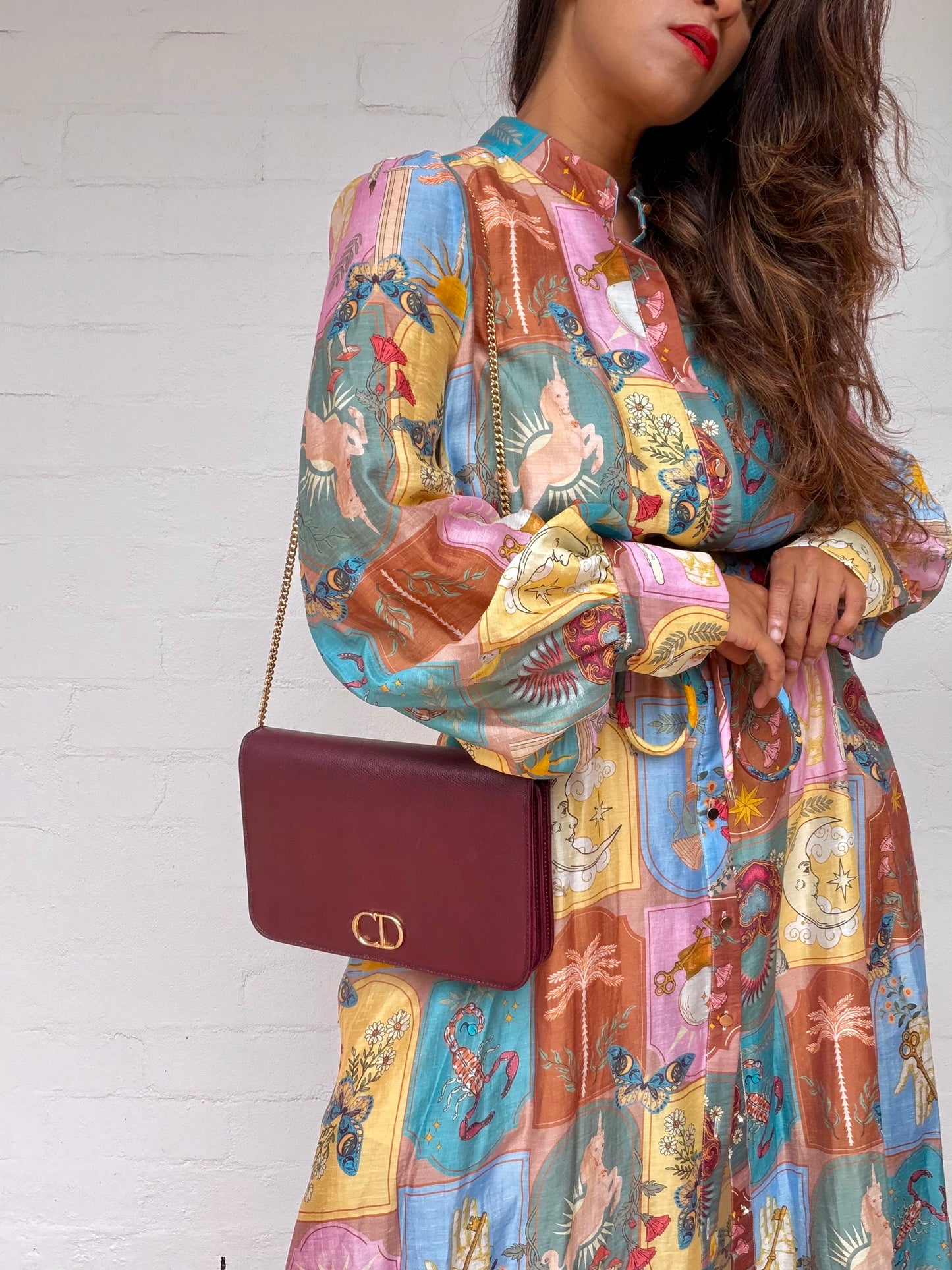 Vintage Christian Dior Leather Bag - Bordeaux