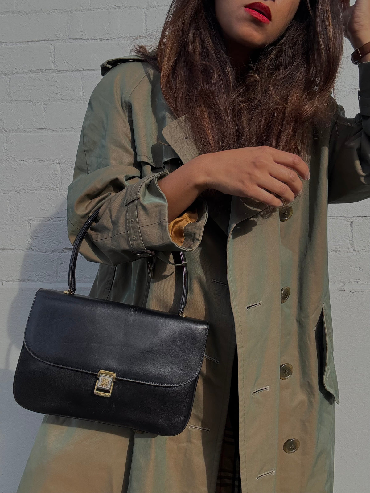 Rare Authentic Vintage Triomphe Top Handle Bag