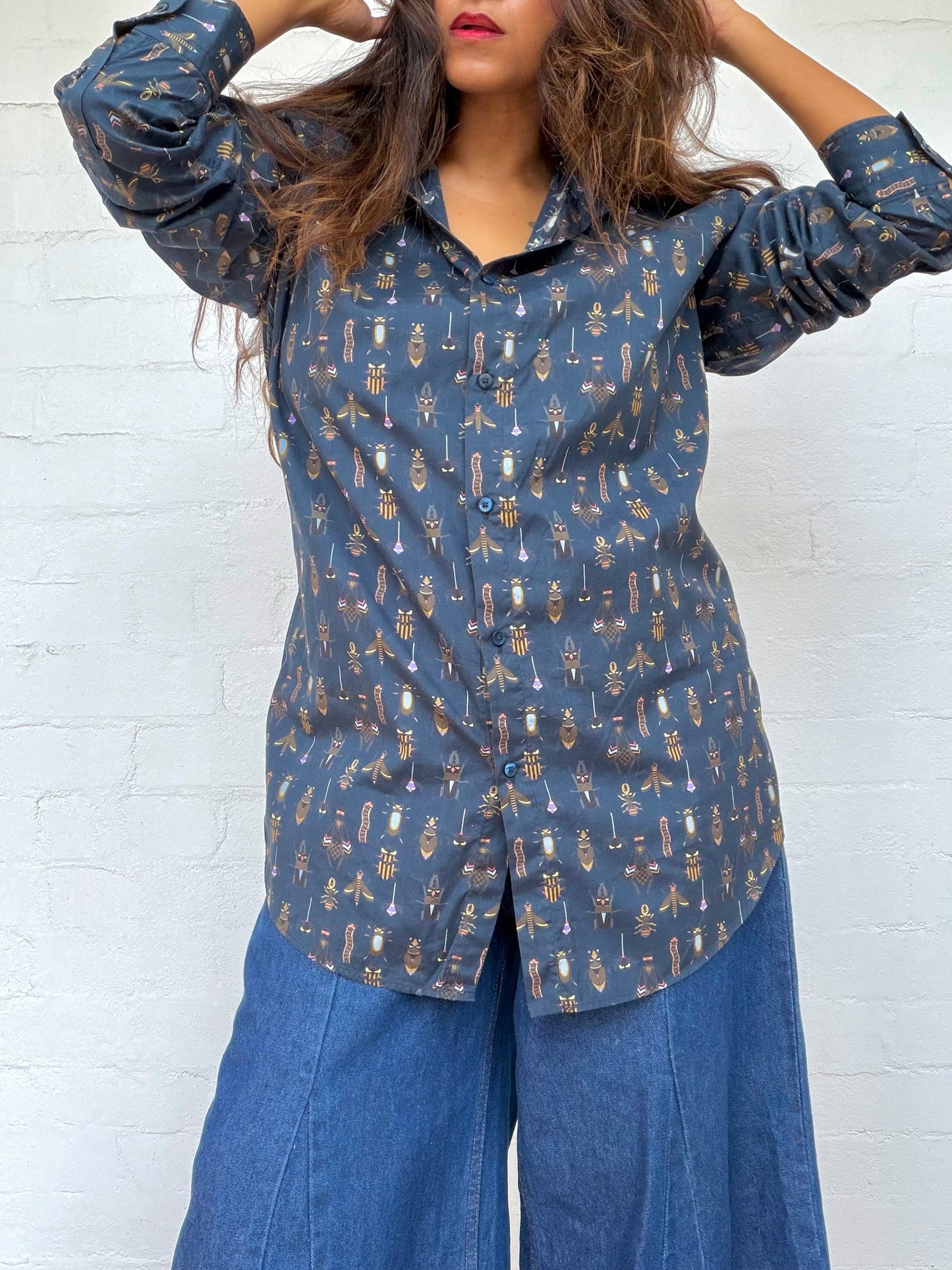 Rare Fendi Cotton Shirt - Bug Print