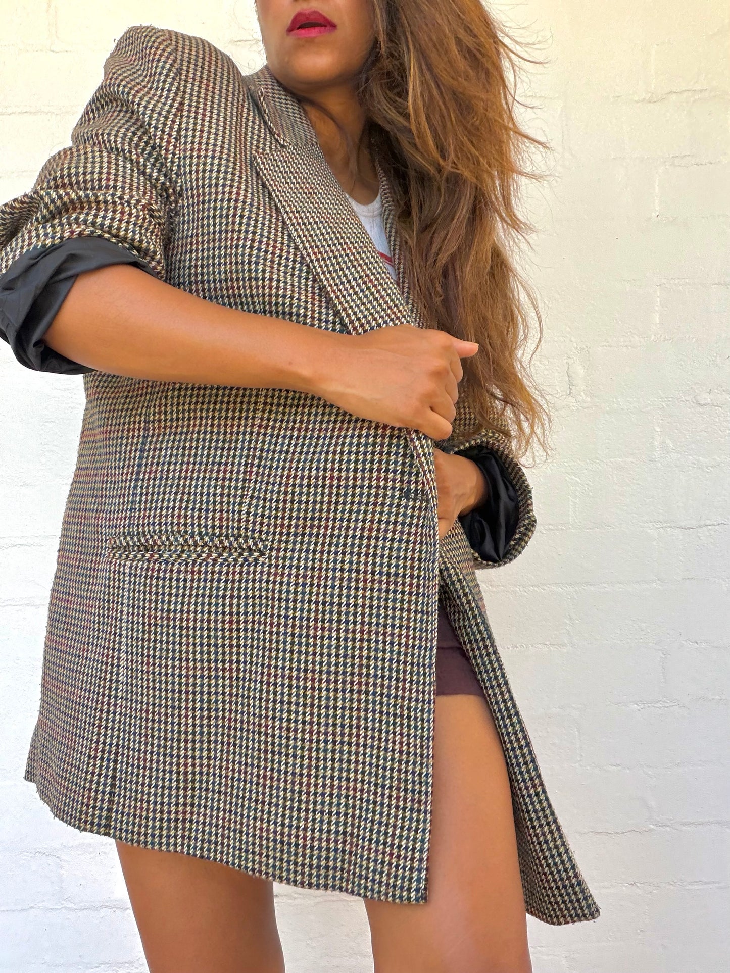 Vintage Wool Plaid Blazer