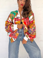 Vintage Printed Bomber Jacket