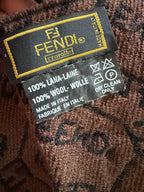 Vintage Fendi Wool Scarf - Black & Brown