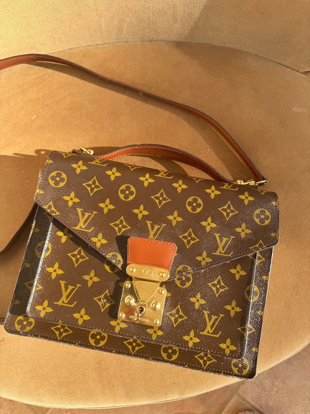 Authentic Louis Vuitton Monogram Monceau Hand Bag