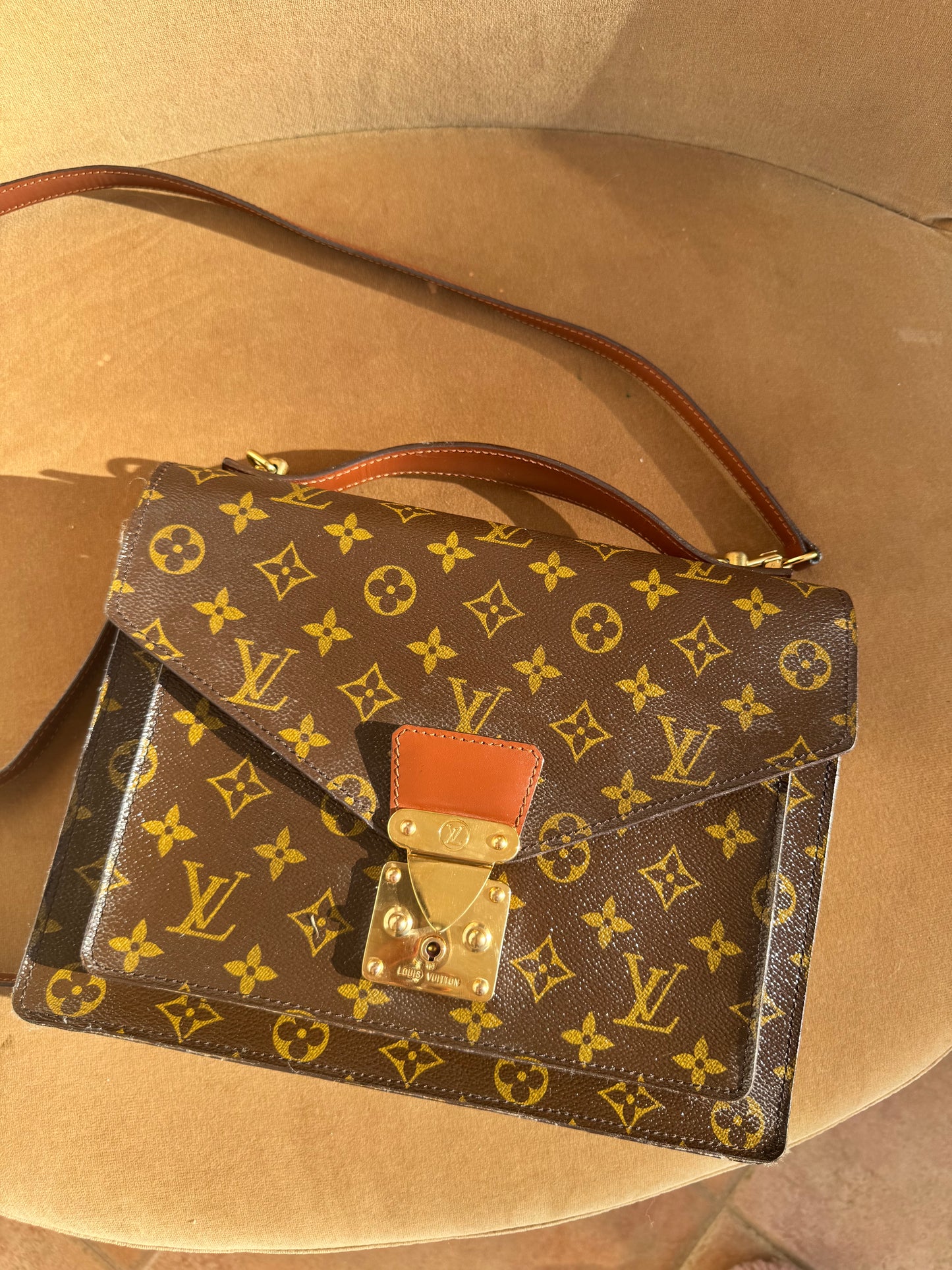 Authentic Louis Vuitton Monogram Monceau Hand Bag
