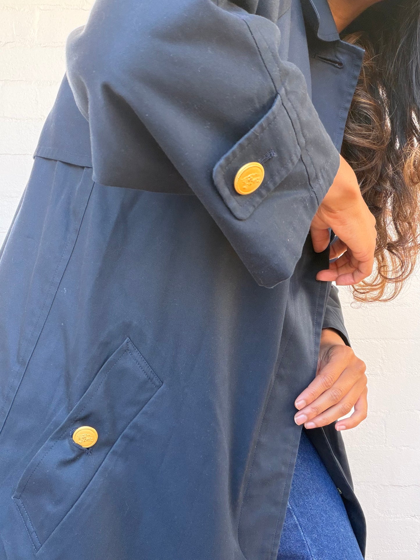 Burberry Balmacaan Trench Coat With Detachable Quilted Lining - Navy