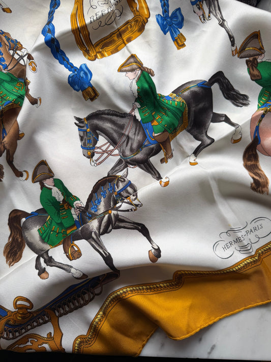 Vintage Hermès Equestrian Silk Scarf