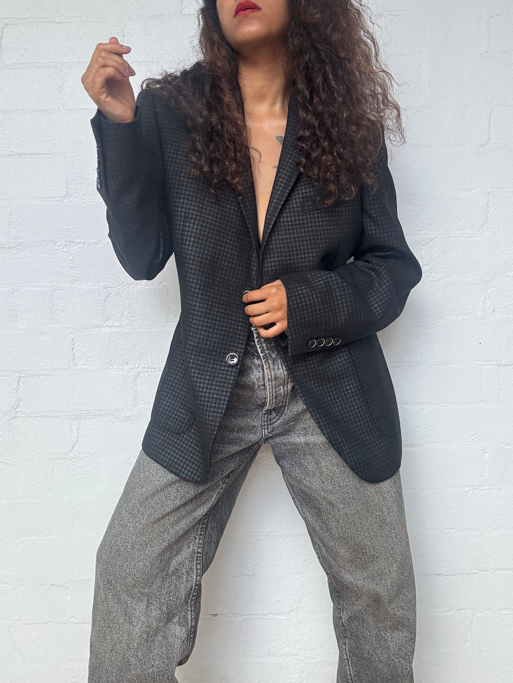 Balmain Check Blazer