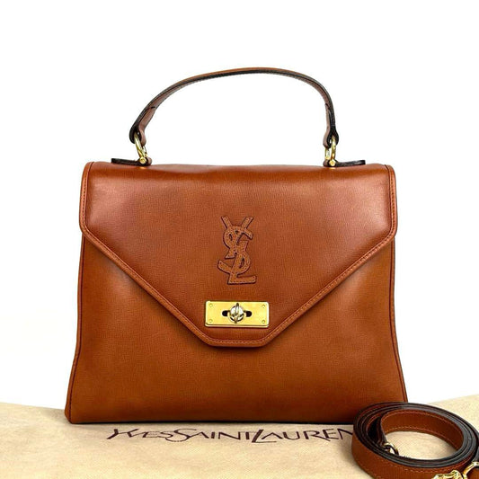 Super Rare Vintage YSL Turn Lock Bag - Brown