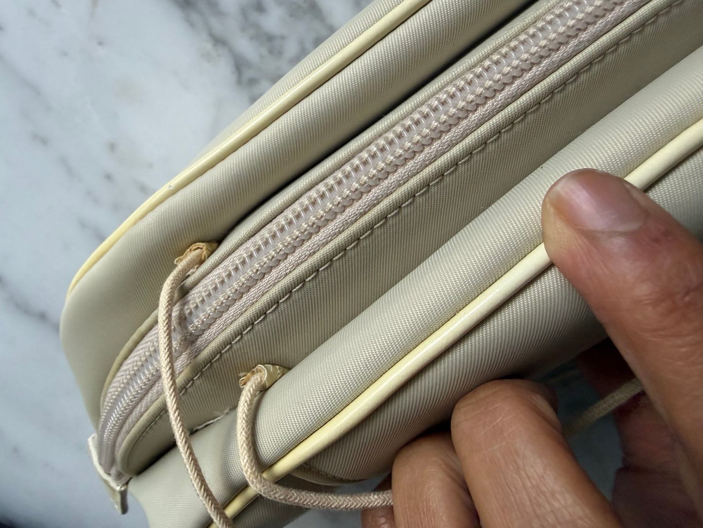 Christian Dior Beige/Yellow Nylon East/West Shoulder Bag