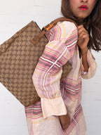 Vintage Gucci GG Canvas Bamboo Tote - Large
