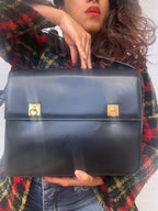 Rare Vintage Laptop Bag in Black Leather