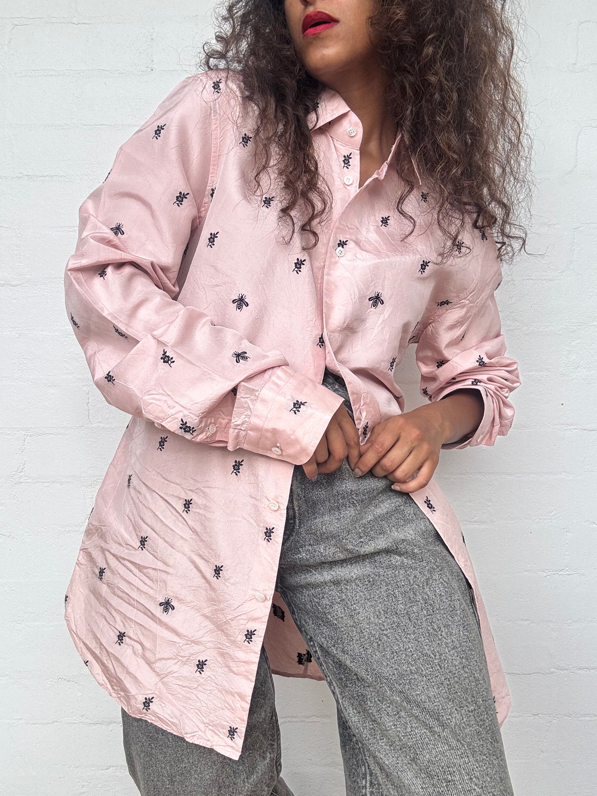 GUCCI Silk Bee & Flower Shirt