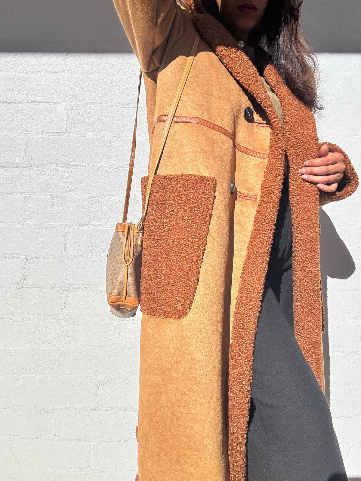 Shearling Coat - Brown