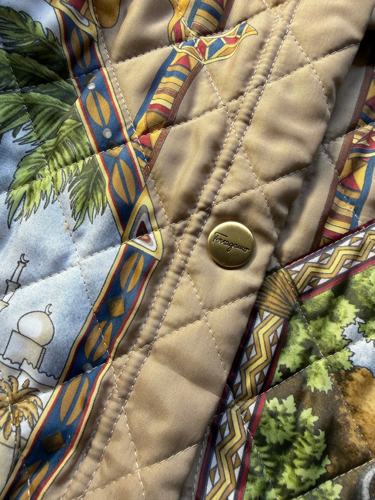 Salvatore Ferragamo Quilted Jacket Coat Animal Print